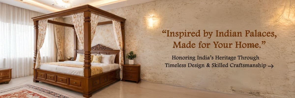 Royal Solid Wood Four Poster Bed Frame with Storage Base