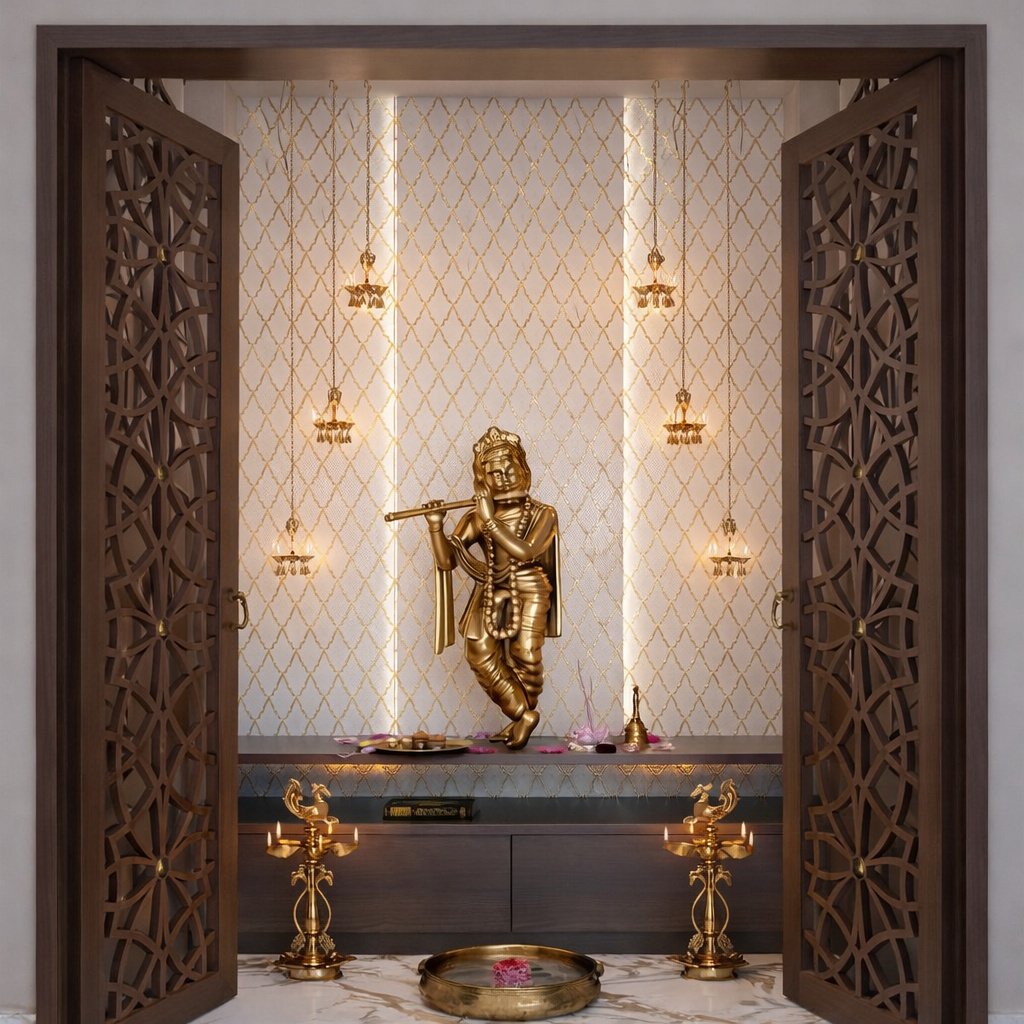 Pooja Mandir Backside Glass