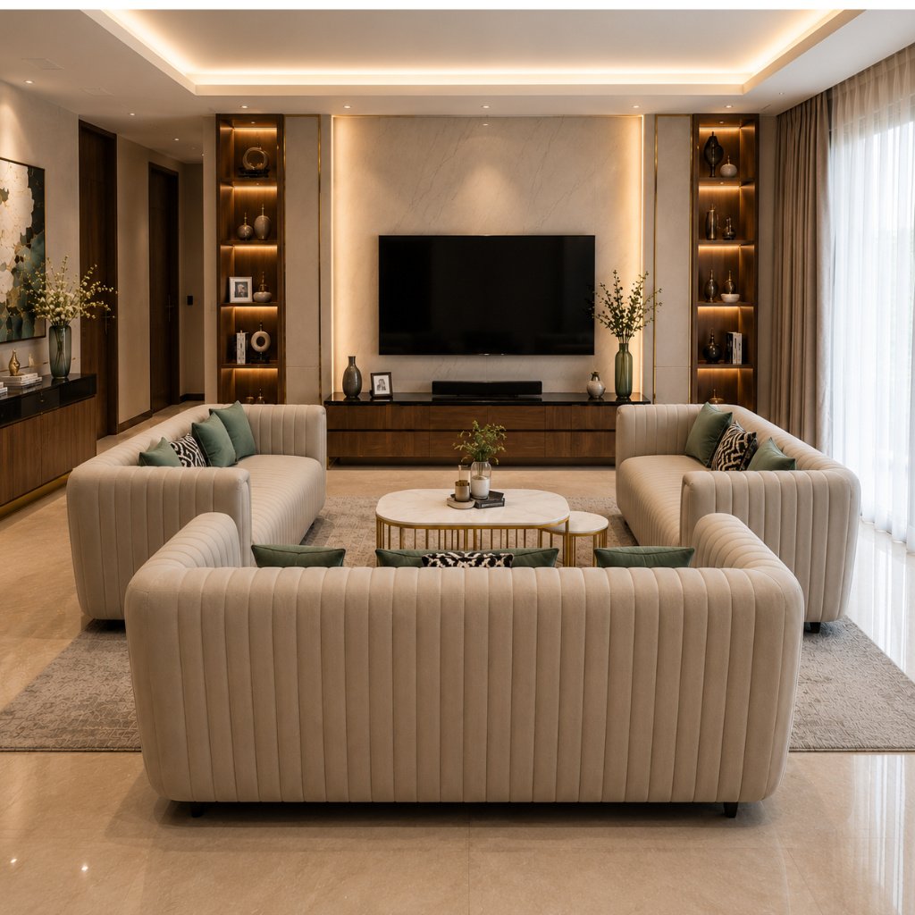 Luxe Curve Channel-Tufted Upholstered Sofa - image 3