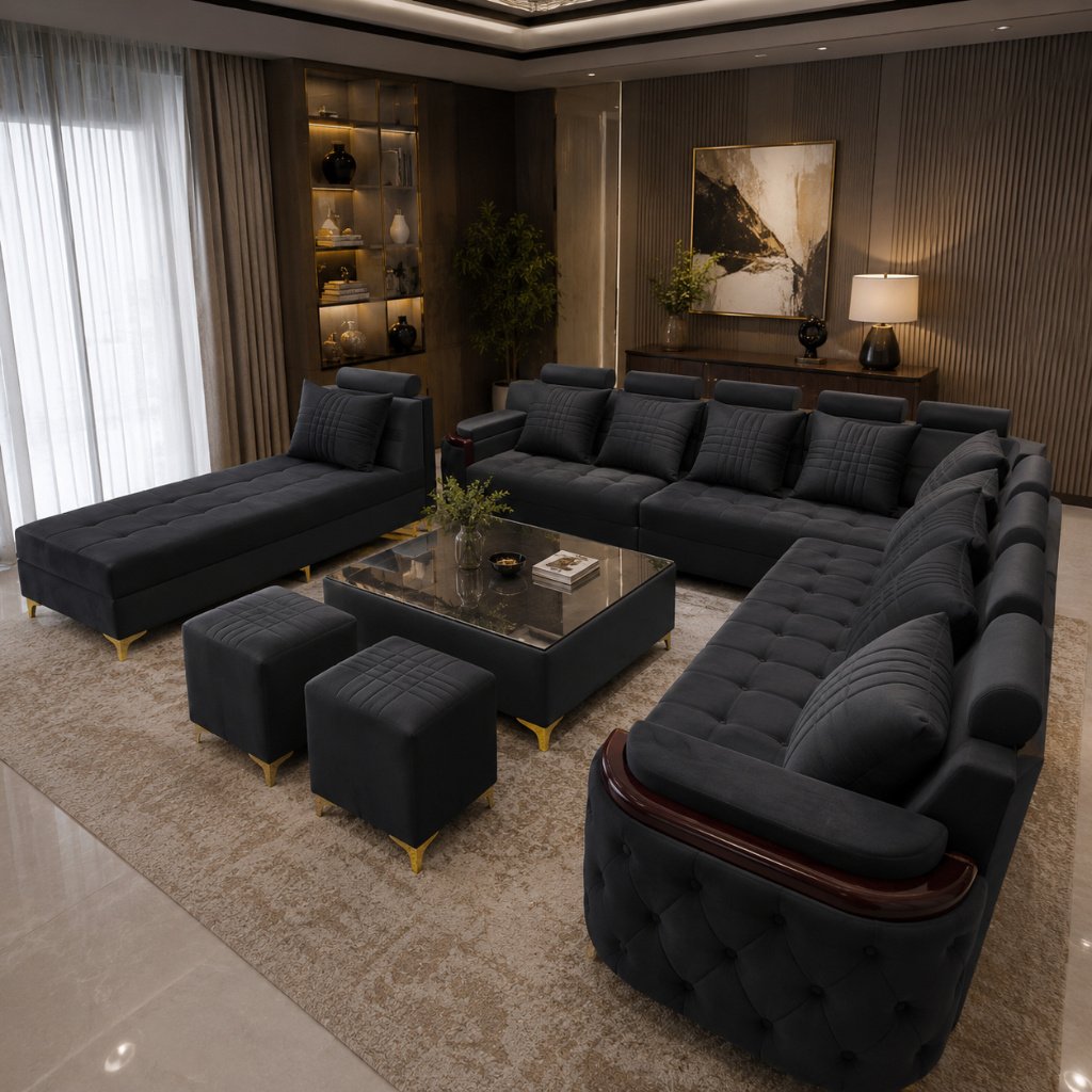 Royal Chesterfield U-Shape Sofa Set - image 2