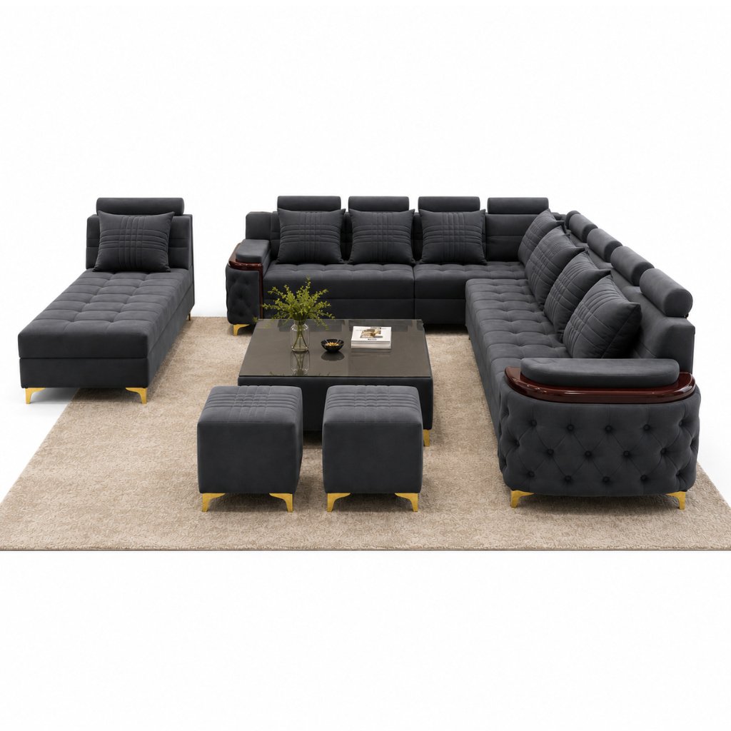 Royal Chesterfield U-Shape Sofa Set - image 3