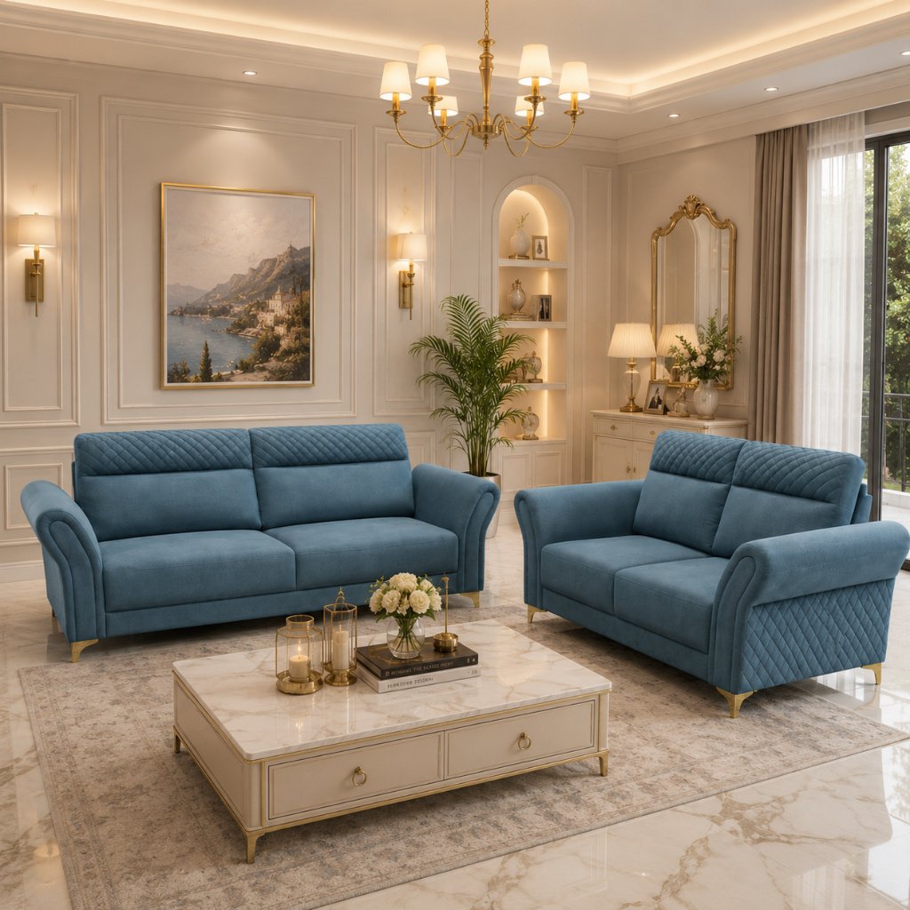 Royal Diamond Quilted Sofa Set