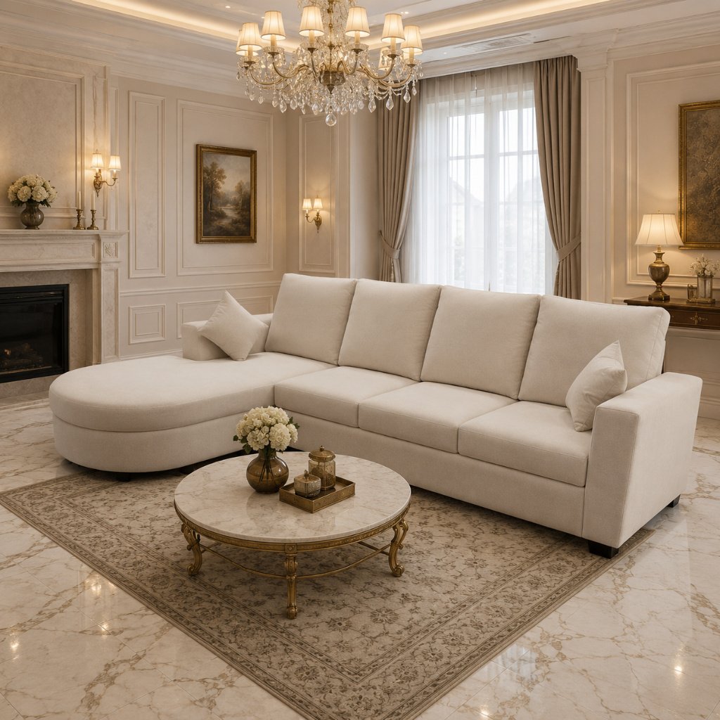 Luna Curved Chaise Lounge Sofa