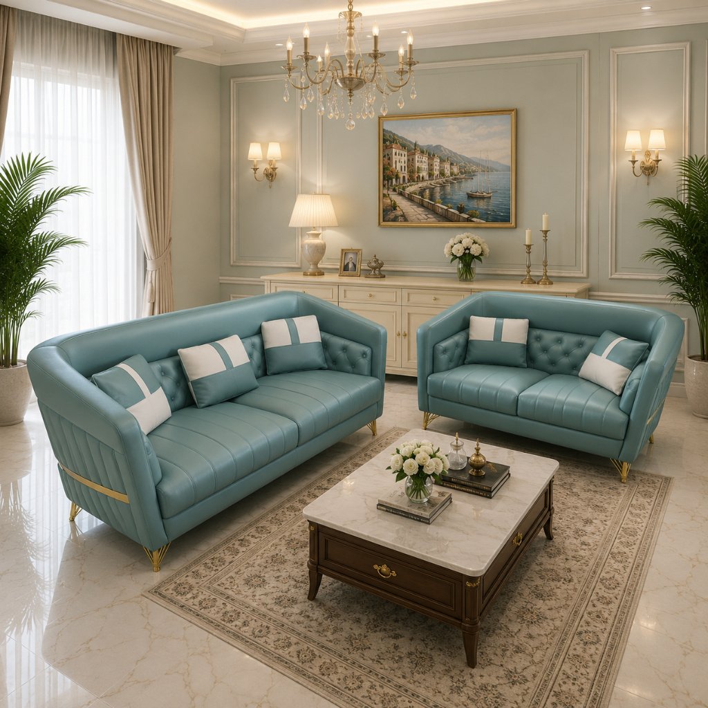 Aqua Luxe Designer Sofa Set