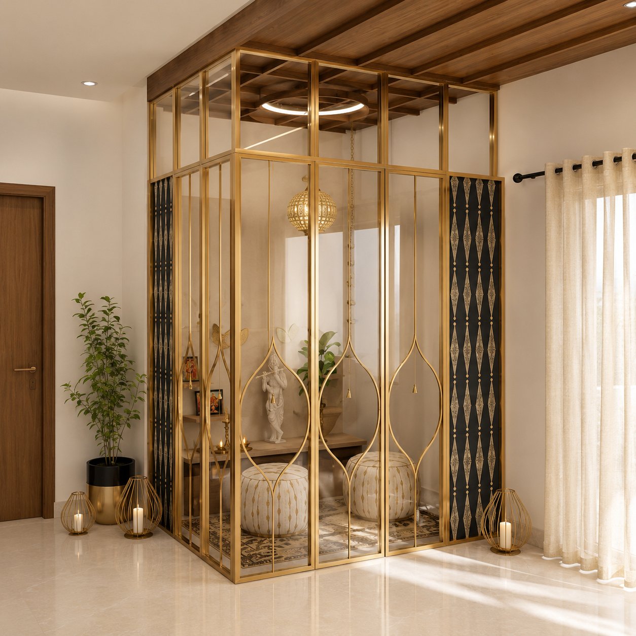 PVD Pooja Folding Partition