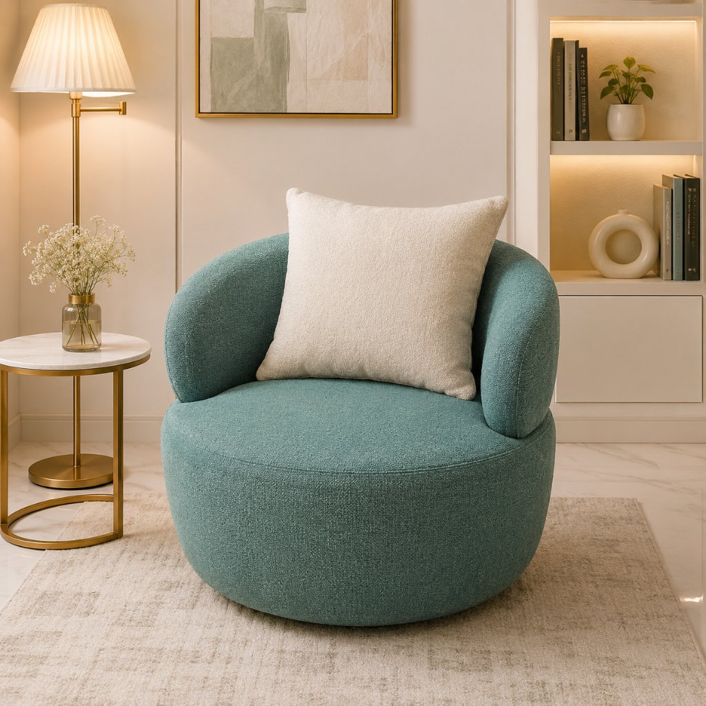 Aqua Barrel Accent Lounge Chair