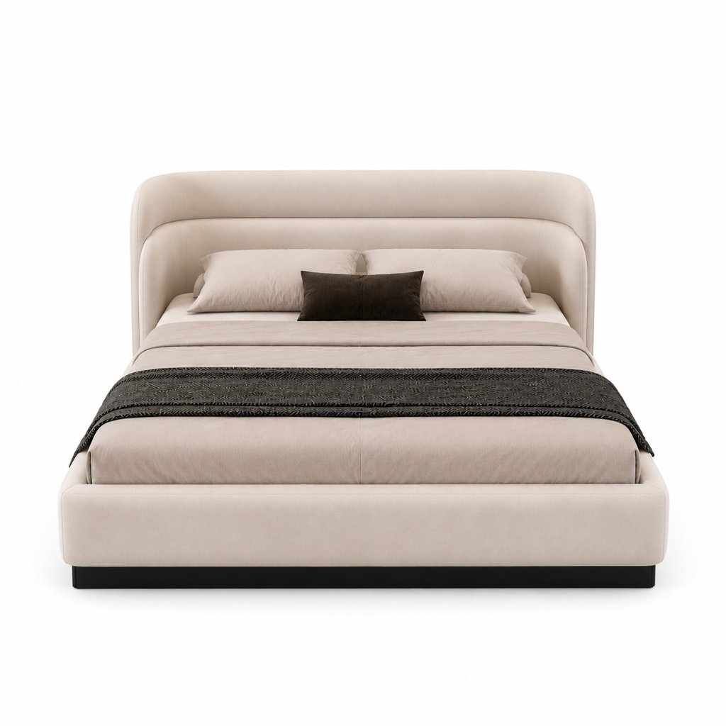 Aura Curved Upholstered Bed - image 2