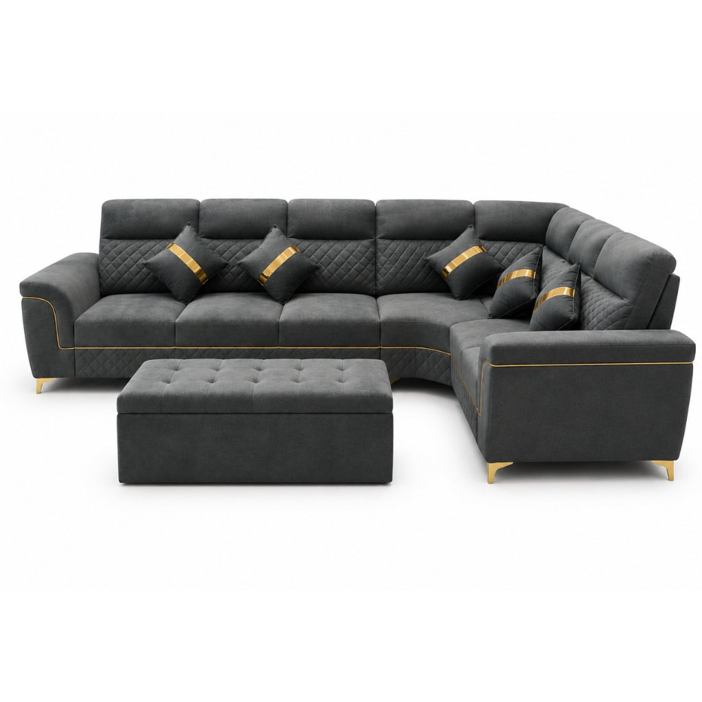 Royal Crest L-Shape Corner Sofa with Ottoman - image 3