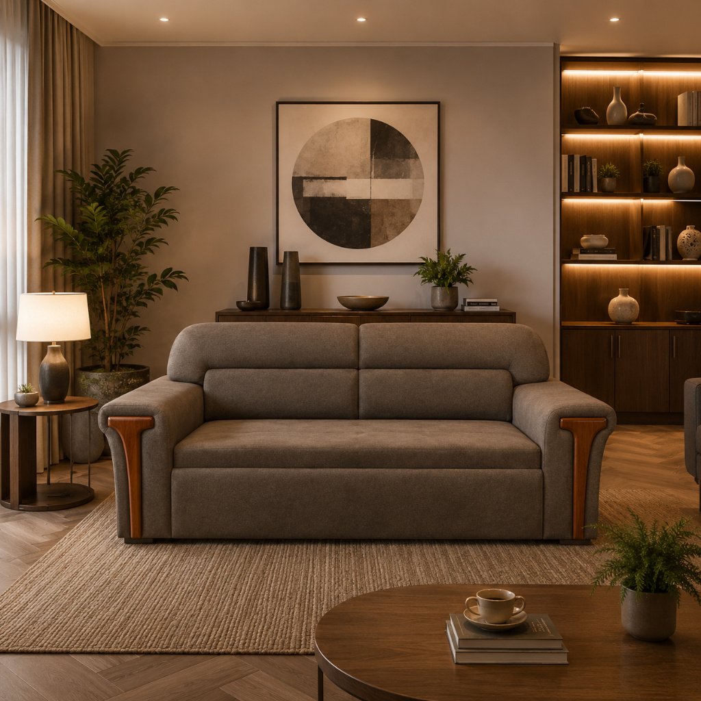 Compact Convertible Sofa Cum Bed