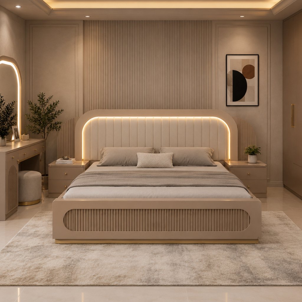 Luna Luxury Bedroom Set with LED Vanity